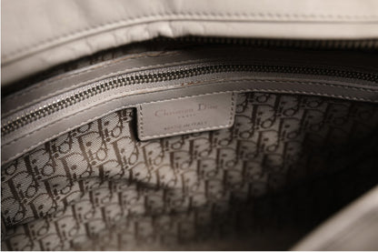 Christian Dior Lady Dior Große Tasche aus grauem Cannage-Lammleder