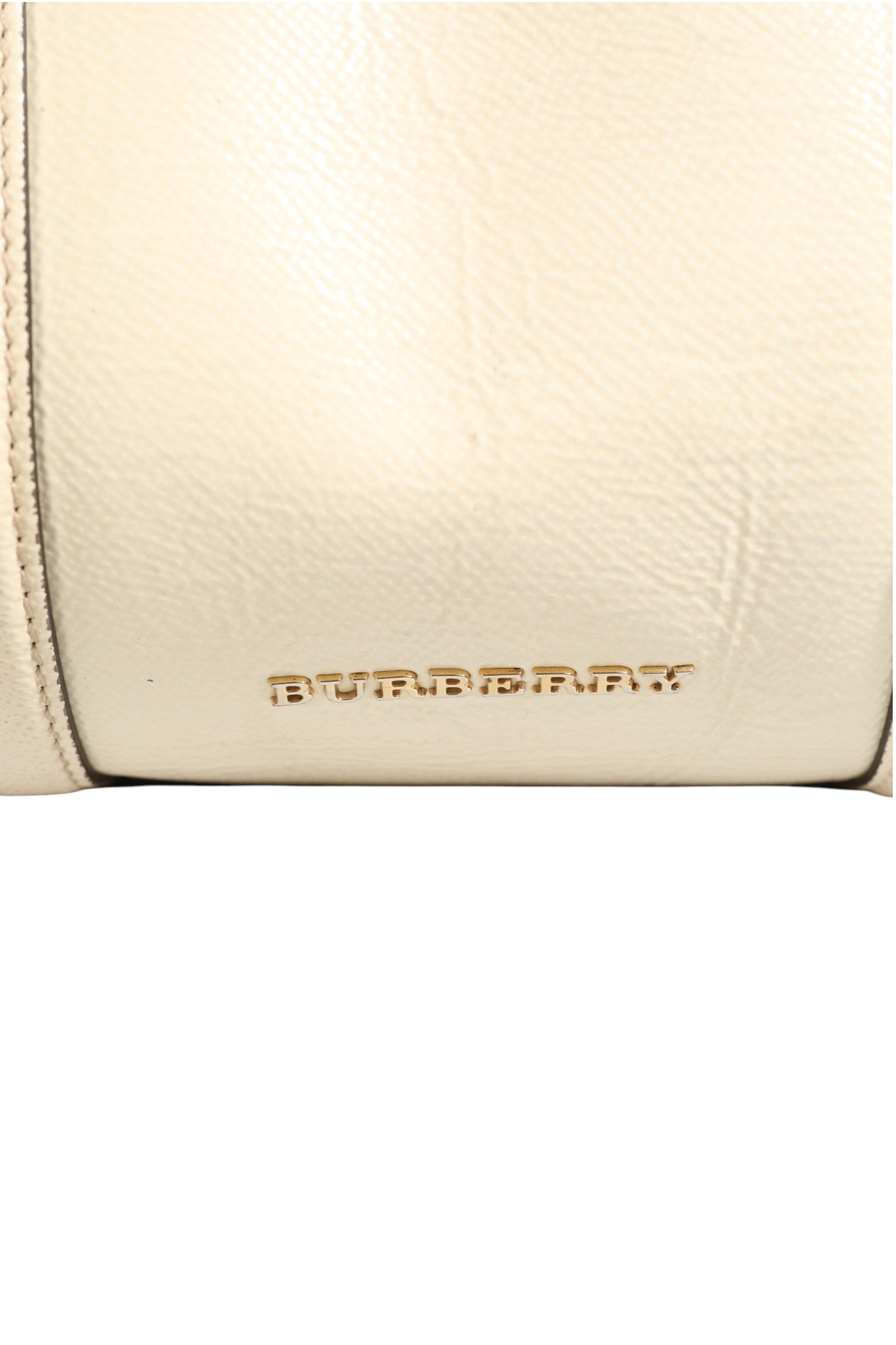 Burberry Große Tote Bag aus Chalk White Leder