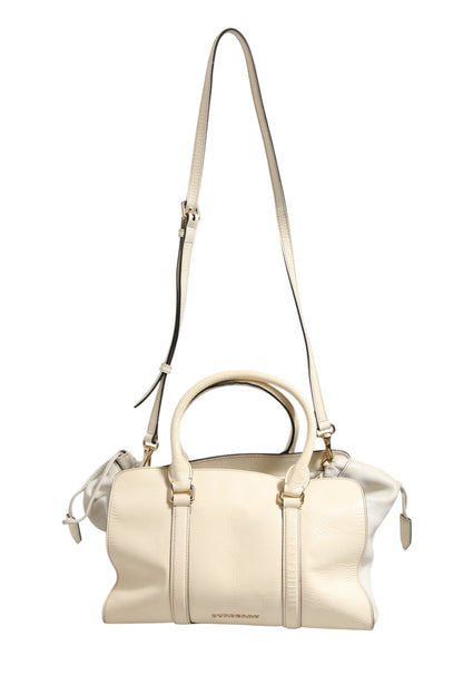 Burberry Große Tote Bag aus Chalk White Leder