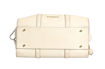 Burberry Große Tote Bag aus Chalk White Leder