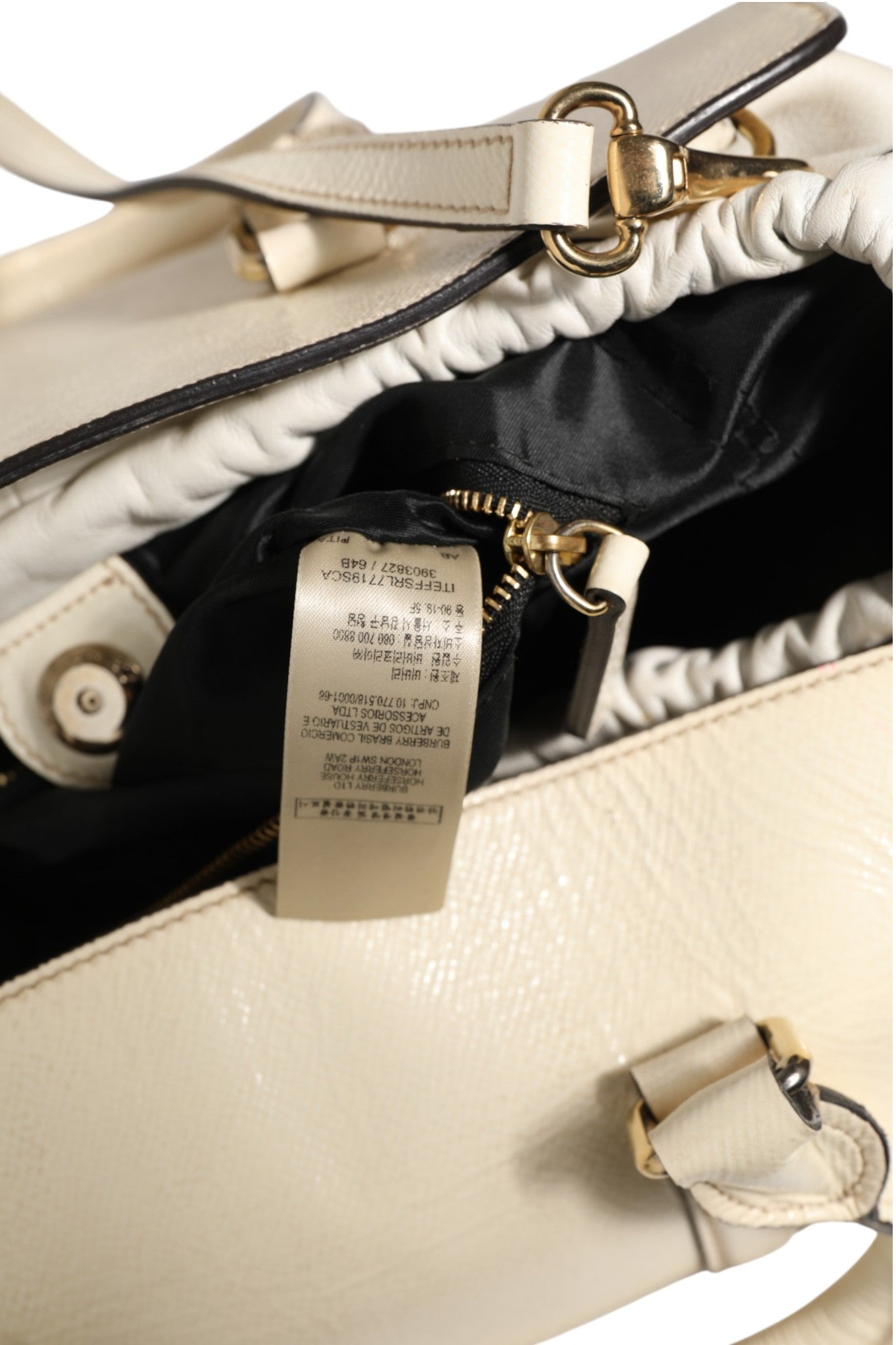 Burberry Große Tote Bag aus Chalk White Leder