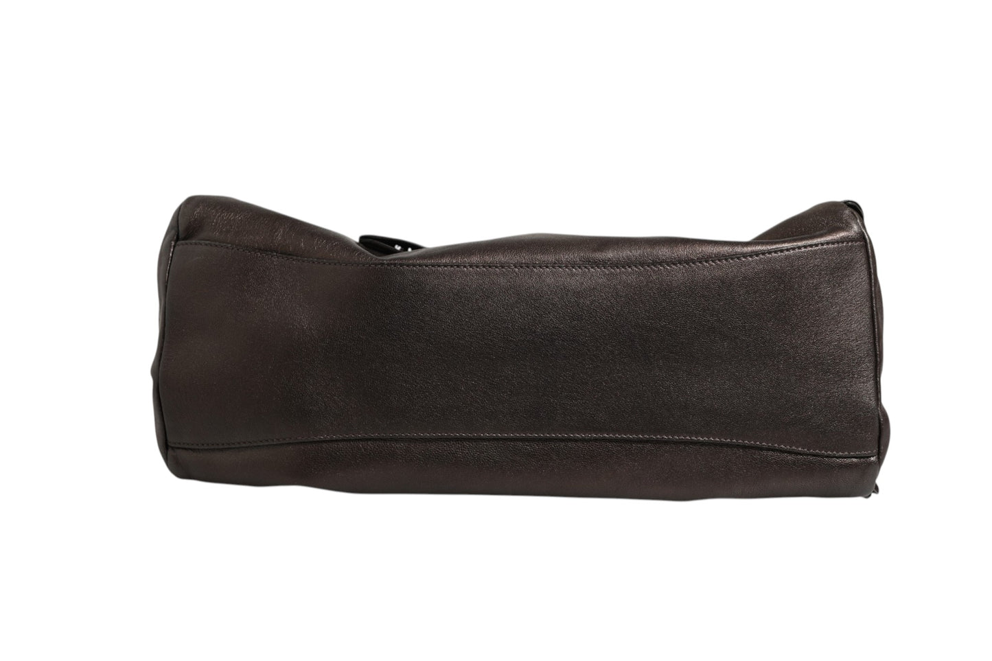 Prada Schultertasche aus Metallic-Nappaleder mit Rüschen