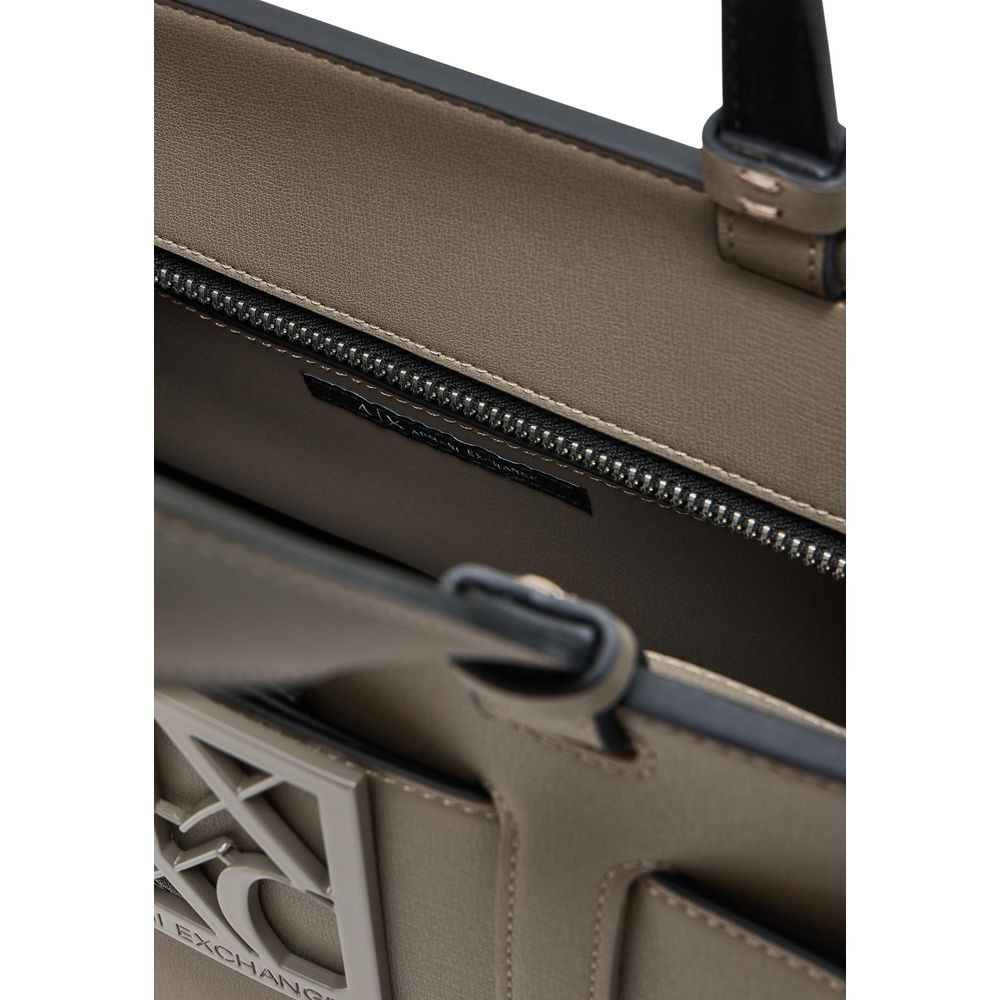 Armani Exchange Beige Kunstleder Handtasche