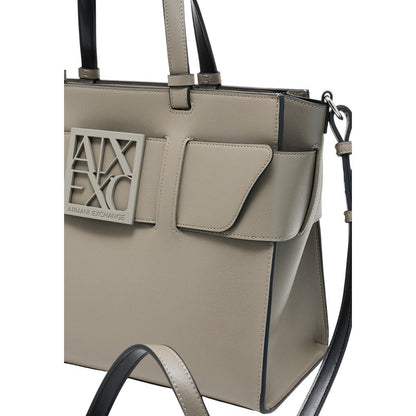 Armani Exchange Beige Kunstleder Handtasche
