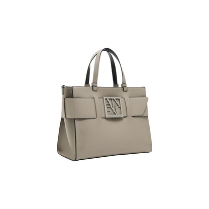 Armani Exchange Beige Kunstleder Handtasche