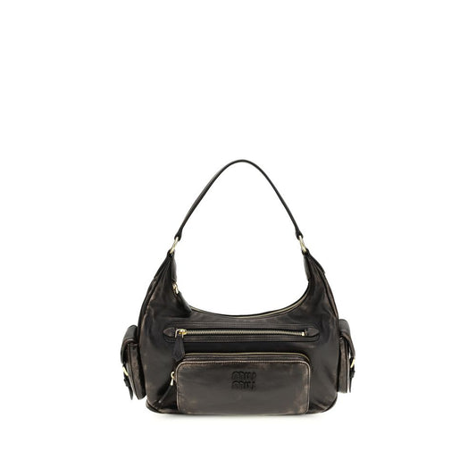 Miu Miu Braune Kalbsleder Bos Taurus Schultertasche
