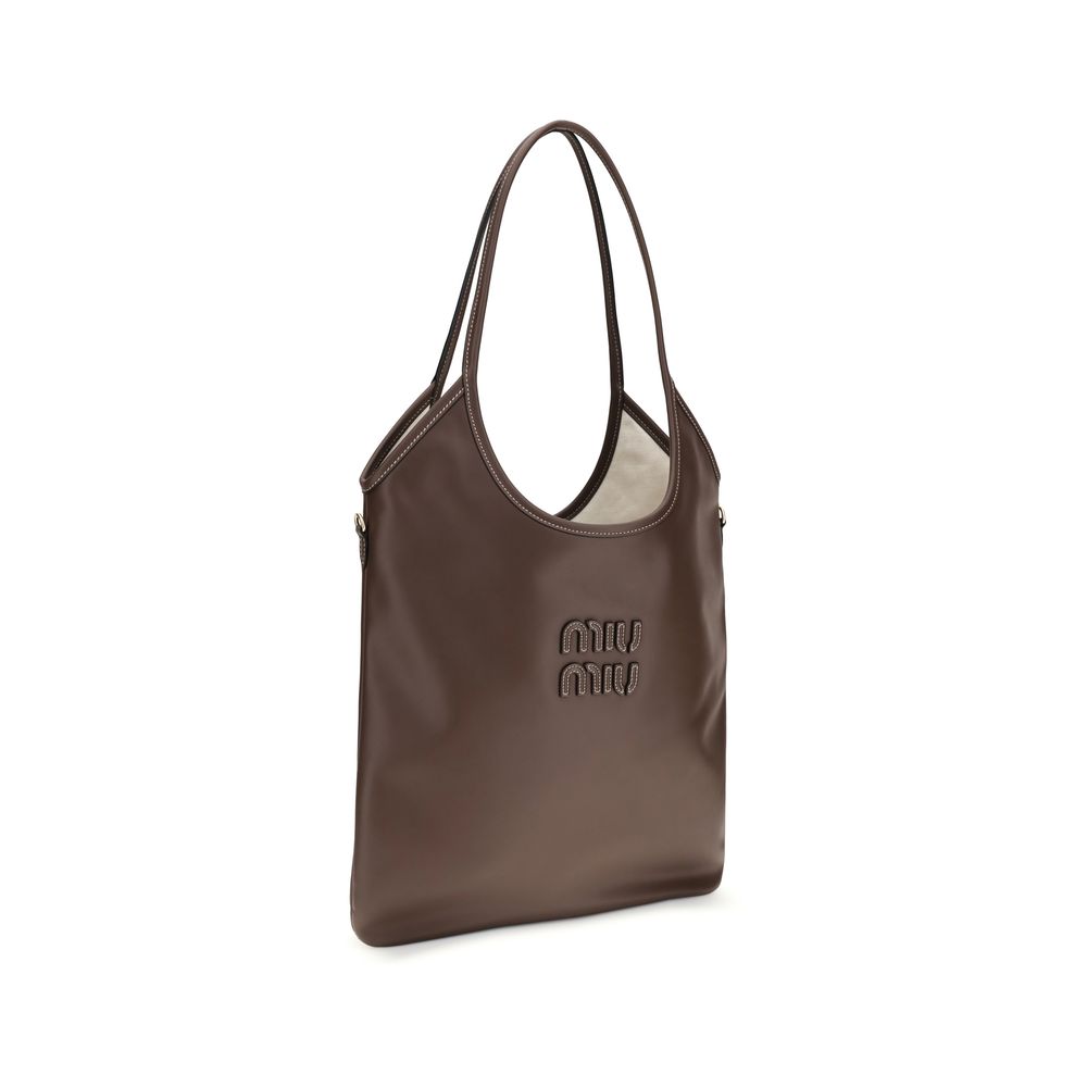 Miu Miu Braune Kalbsleder Bos Taurus Schultertasche