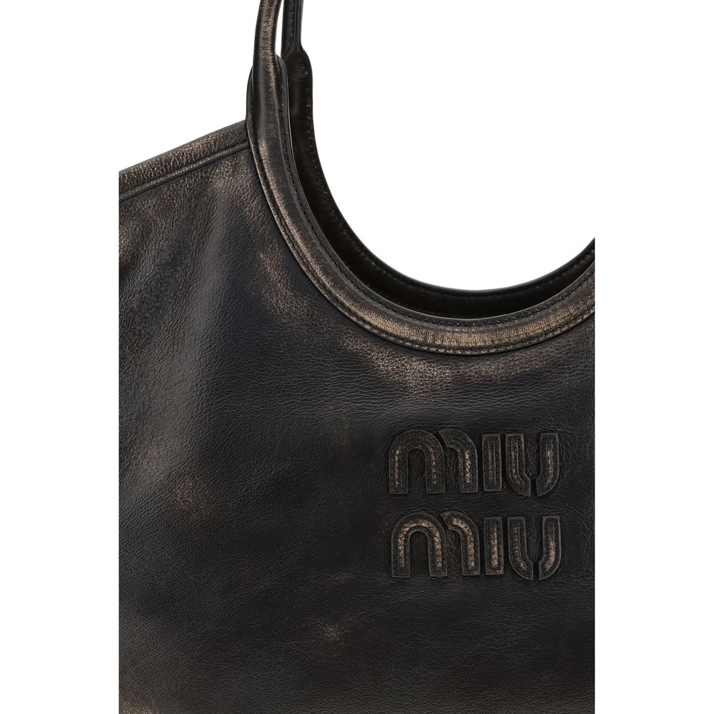 Miu Miu Braune Kalbsleder Bos Taurus Schultertasche