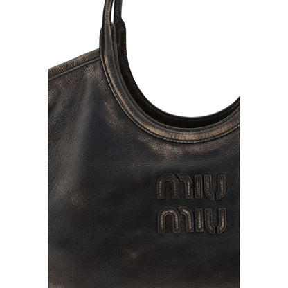Miu Miu Braune Kalbsleder Bos Taurus Schultertasche