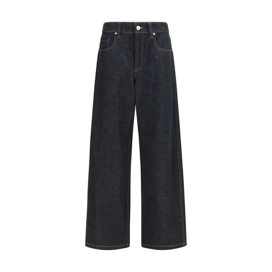 Brunello Cucinelli Blaue Jeans aus Baumwolle im geraden Schnitt