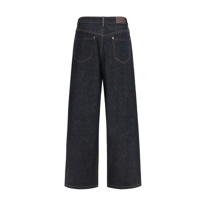 Brunello Cucinelli Blaue Jeans aus Baumwolle im geraden Schnitt