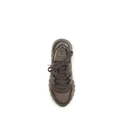 Brunello Cucinelli Braune Kalbsleder Bos Taurus Athletic Sneaker