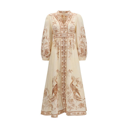 Zimmermann Beige Leinen-Freizeitkleid