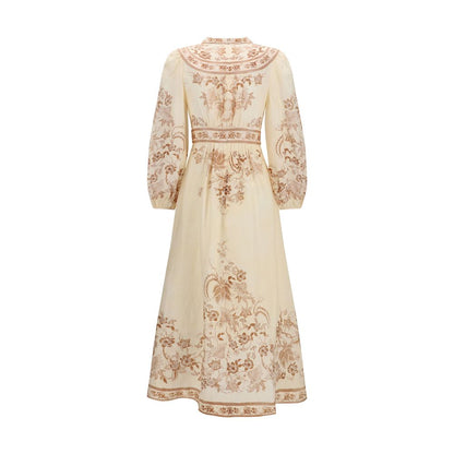 Zimmermann Beige Leinen-Freizeitkleid