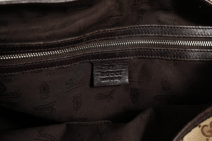 Gucci Beige und Schwarze Canvas Twins Medium Tote Bag