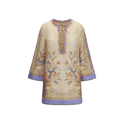 Zimmermann Mehrfarbiges Leinen-Freizeitkleid