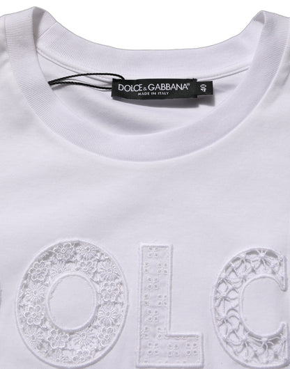 Dolce & Gabbana Weißes Rundhals-T-Shirt ohne Ärmel mit Logo