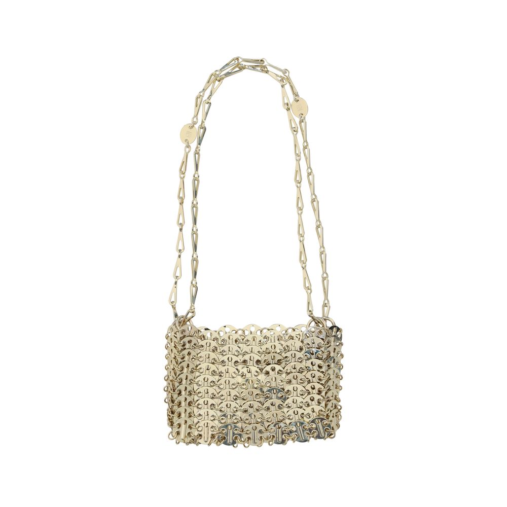 Rabanne Zweifarbige Schultertasche aus Messing