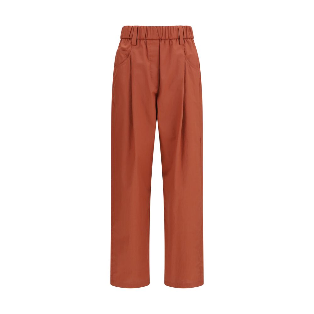 Brunello Cucinelli Orange Baumwollhose für die Freizeit