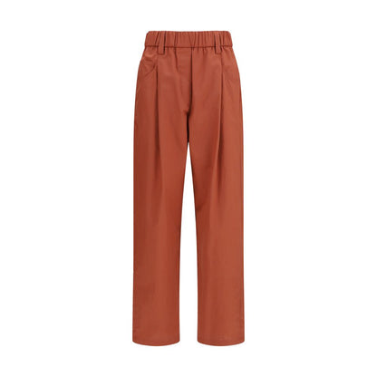 Brunello Cucinelli Orange Baumwollhose für die Freizeit