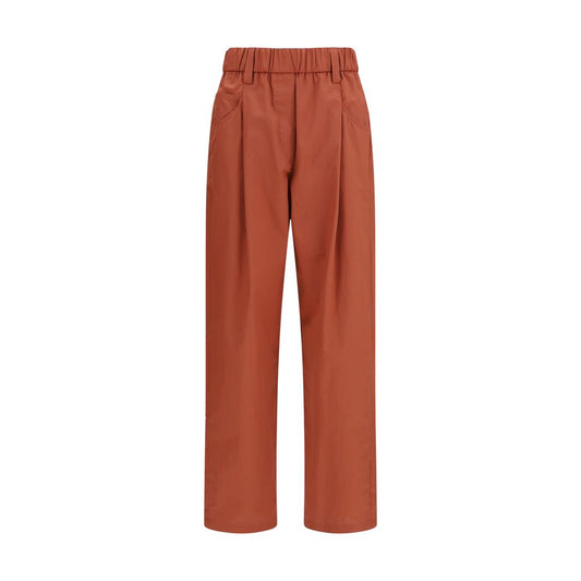 Brunello Cucinelli Orange Baumwollhose für die Freizeit