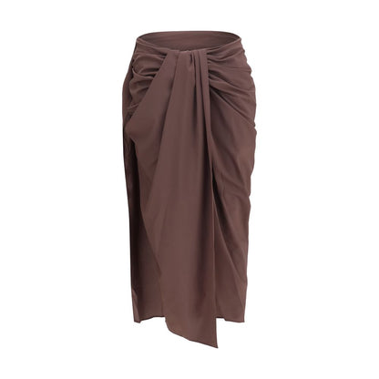 Jacquemus Brauner Midirock aus Polyester