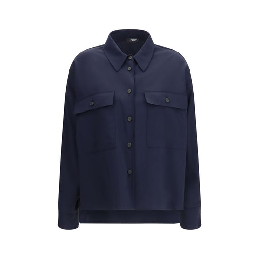 Max Mara Blaue Jacke aus Lammwolle Aries