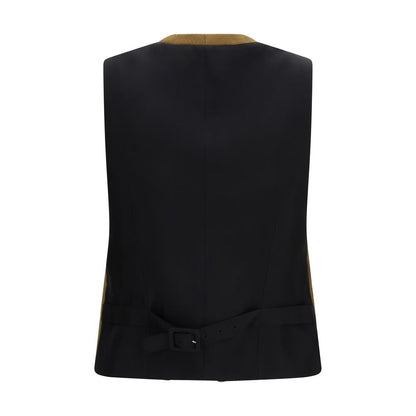 Burberry Braune Lammwoll-Weste Aries Ärmellose Jacke