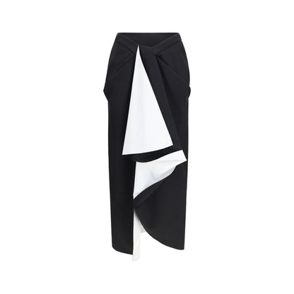 Givenchy Schwarzer Oves Aries Wollrock Midi