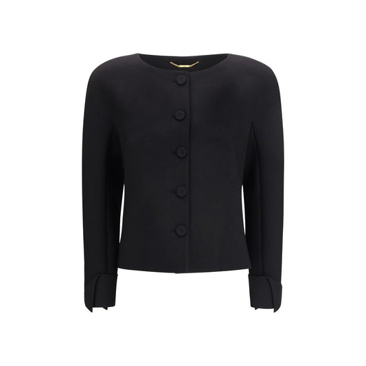 Chloé Schwarze Oversize-Jacke aus Wolle Oves Aries