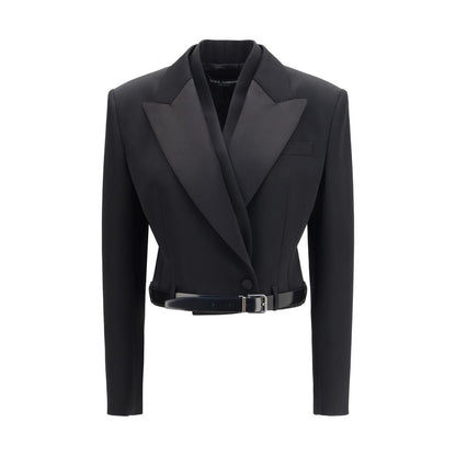 Dolce & Gabbana Schwarze Oversize-Jacke aus Wolle Oves Aries