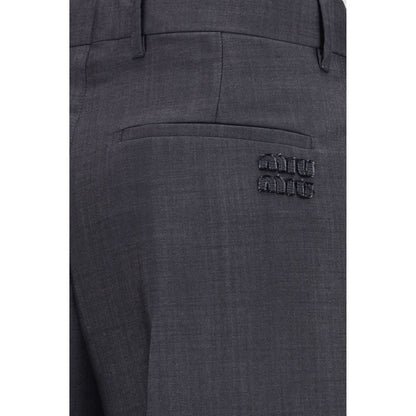 Miu Miu Graue Hose aus Wolle Ovis Aries
