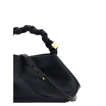 Ganni Schwarze Kalbsleder Bos Taurus Handtasche