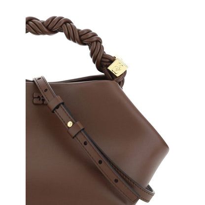 Ganni Braune Kalbsleder Bos Taurus Handtasche