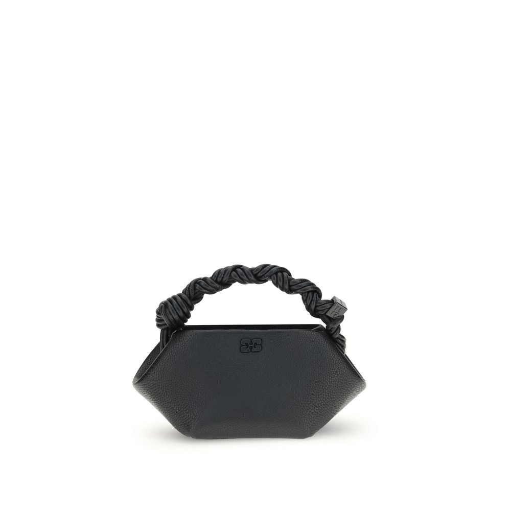 Ganni Schwarze Handtasche aus recyceltem Polyester