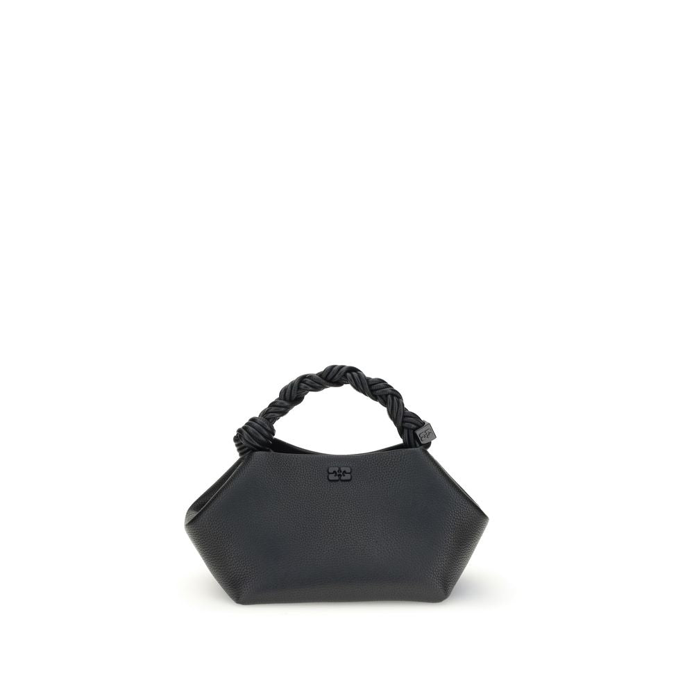 Ganni Schwarze Handtasche aus recyceltem Polyester