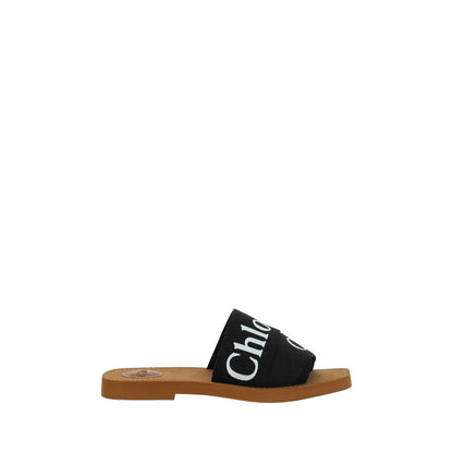 Chloé Schwarze Baumwoll-Espadrilles