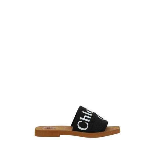 Chloé Schwarze Baumwoll-Espadrilles