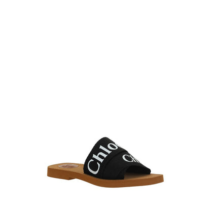 Chloé Schwarze Baumwoll-Espadrilles