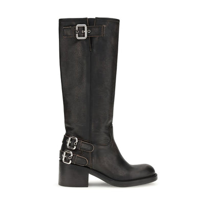 Chloé Schwarze Dakota Biker-Boots aus Kalbsleder – Ansicht 1 | Arca Lucia