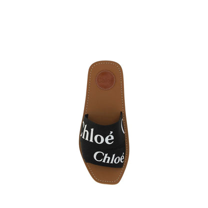 Chloé Schwarze Baumwoll-Espadrilles