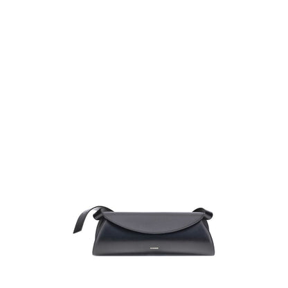 Jil Sander Schwarze Bos Taurus Kalbsleder Schultertasche