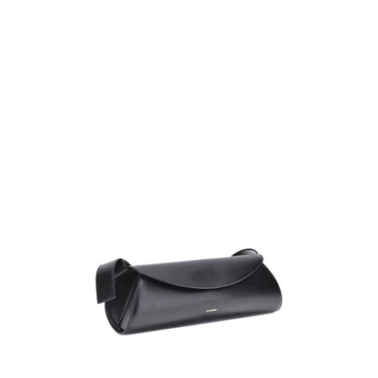 Jil Sander Schwarze Bos Taurus Kalbsleder Schultertasche