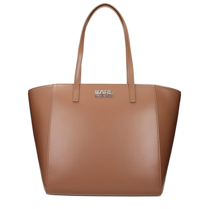 Karl Lagerfeld Schultertasche aus braunem Polyethylen