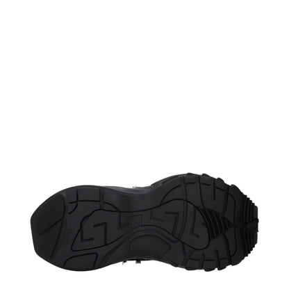 Versace Schwarze Stoff-Sneaker mit klobiger Sohle