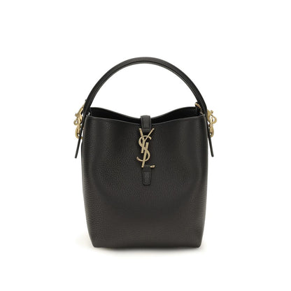 Saint Laurent Schwarze Kalbsleder Bos Taurus Bucket Bag