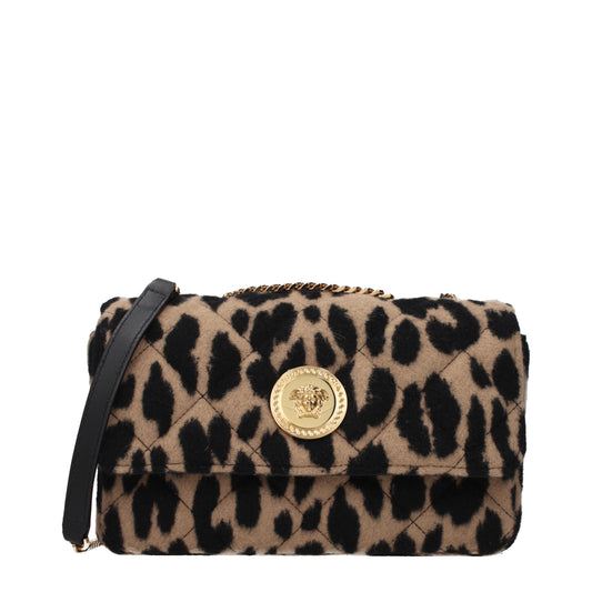 Versace Braune Schultertasche aus Wolle
