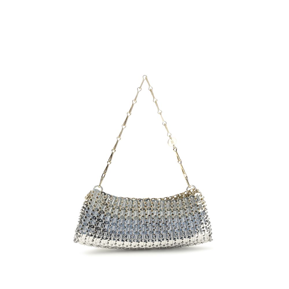 Rabanne Silberne Messing-Schultertasche