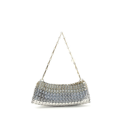 Rabanne Silberne Messing-Schultertasche
