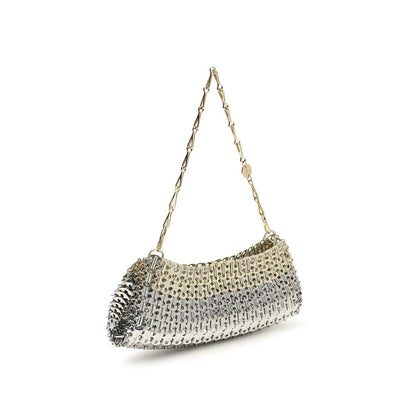 Rabanne Silberne Messing-Schultertasche